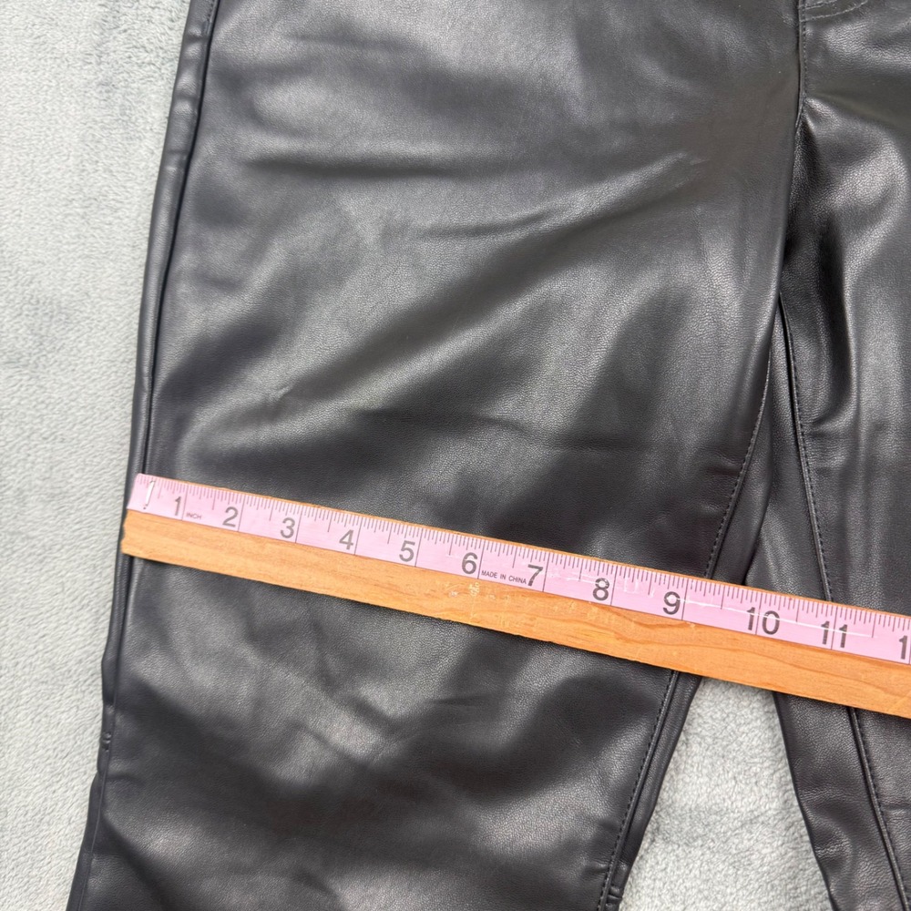 Banana Republic Black Vegan Faux Leather Mid Rise Bootcut Pants 31/12 - Picture 3 of 7